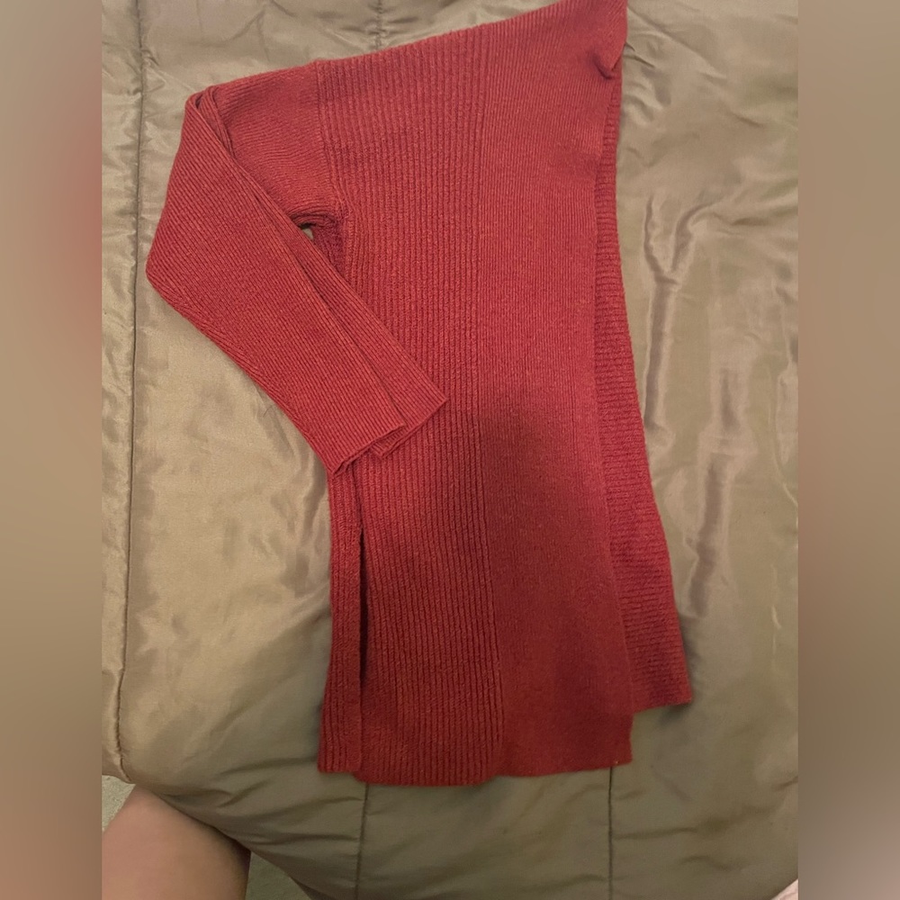 Red cardigan